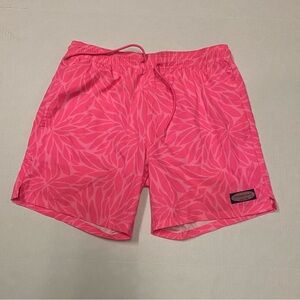 Men’s Vineyard Vines Pink Patterned Swim Trunks Size S